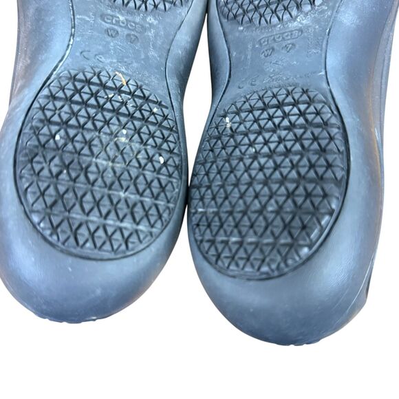 Crocs Kadee Womens Black Rubber Flats Slip On Round Toe Shoes Comfort sz 7 - Picture 14 of 16